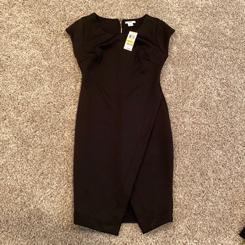 Black cap sleeve dress